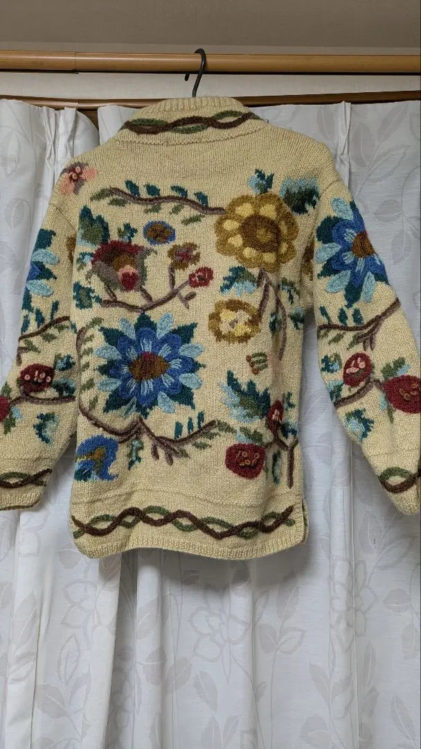 Boston Classic knit sweater wool flower pattern embroidery M | BOSTON CLASSIC ニット セーター ウール 花柄 刺繍 M