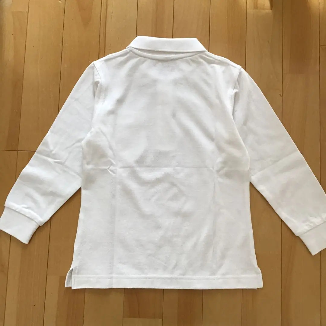 [New and unused] White, long-sleeved polo shirt with tag 120 School Formal