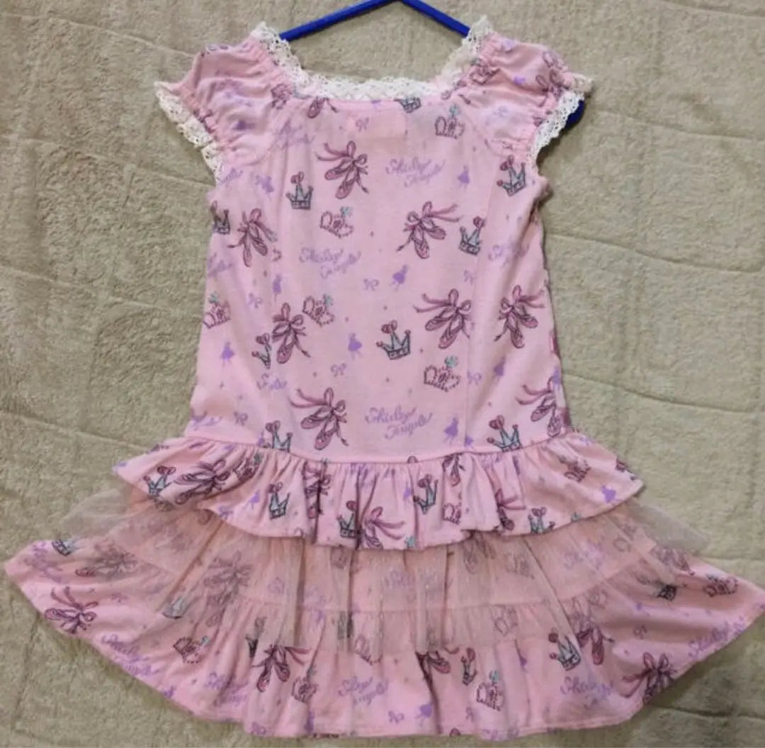 Shirley Temple Size: 100 Pink Floral Ruffle Dress