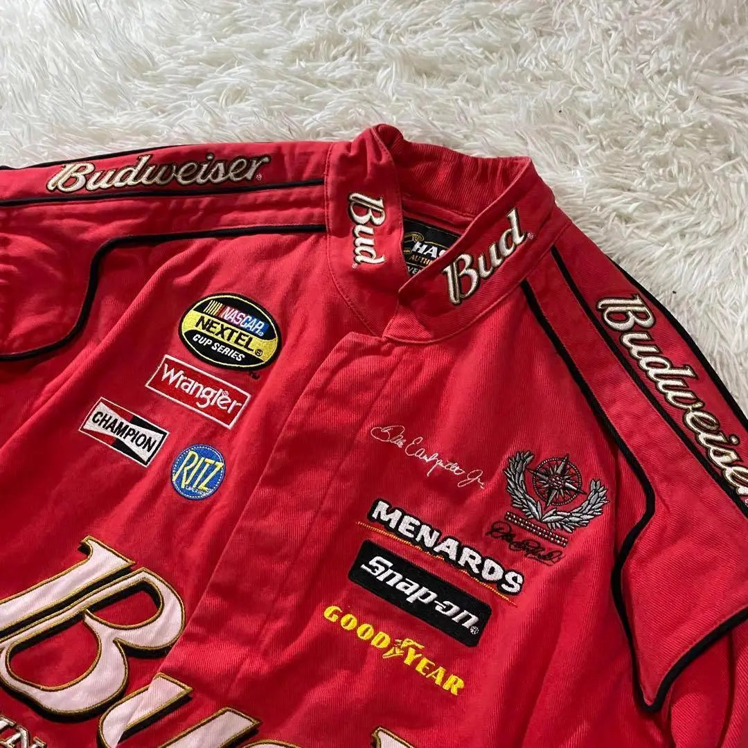 [Rare] CHASE Budweiser Patch Embroidery Racing Jacket XXXL