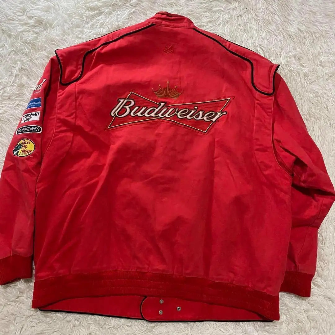 [Rare] CHASE Budweiser Patch Embroidery Racing Jacket XXXL