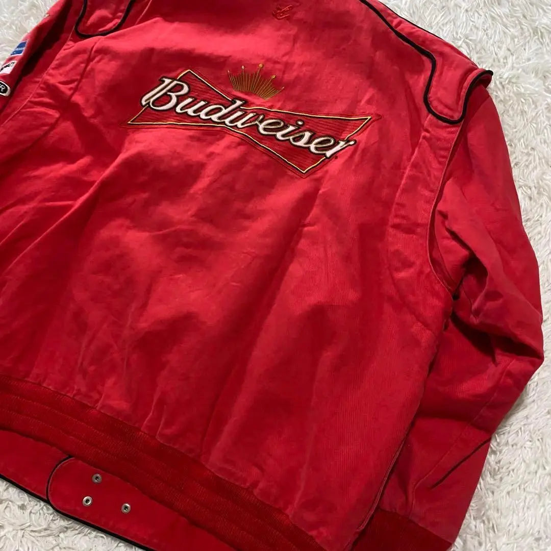 [Rare] CHASE Budweiser Patch Embroidery Racing Jacket XXXL