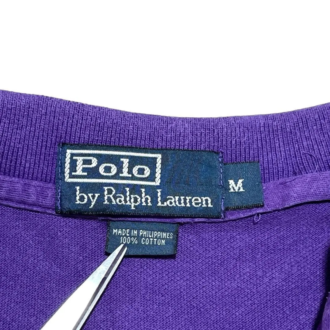 Polo Ralph Lauren Short Sleeve Polo Shirt Plain Purple Pony Embroidery Summer Secondhand Clothing H95