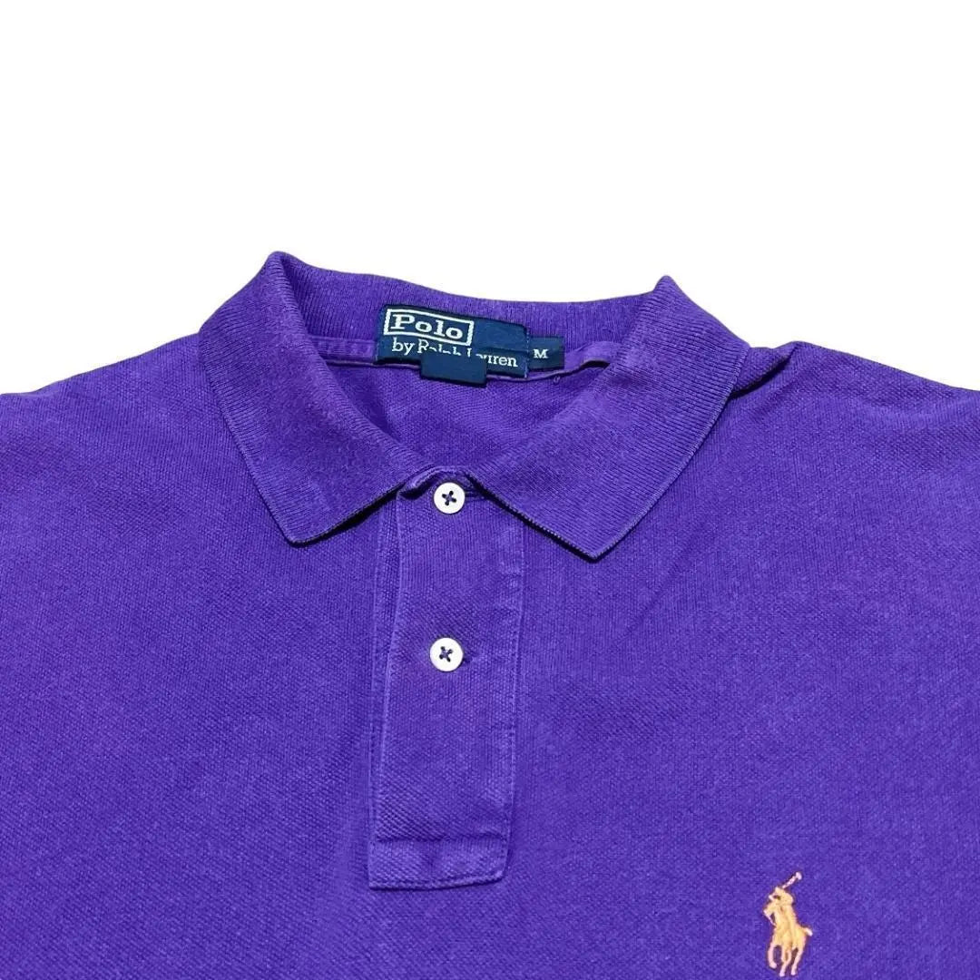 Polo Ralph Lauren Short Sleeve Polo Shirt Plain Purple Pony Embroidery Summer Secondhand Clothing H95