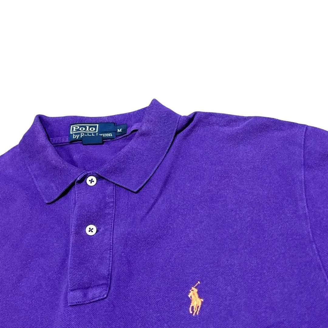 Polo Ralph Lauren Short Sleeve Polo Shirt Plain Purple Pony Embroidery Summer Secondhand Clothing H95