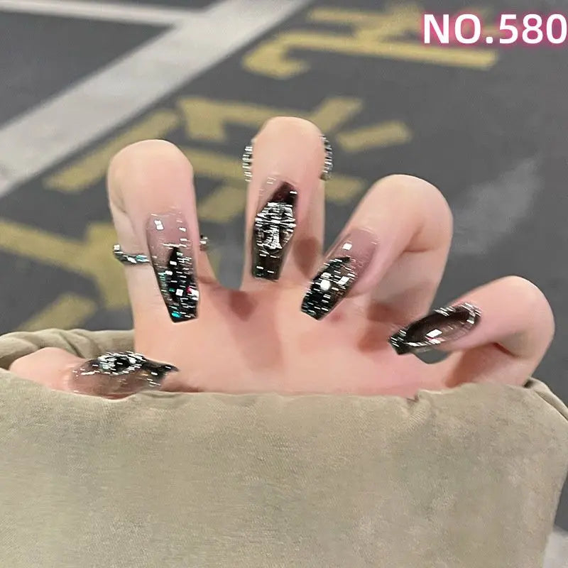 Limited time discount 580 black nail tips Chinese live spring bride's korean hyaio7