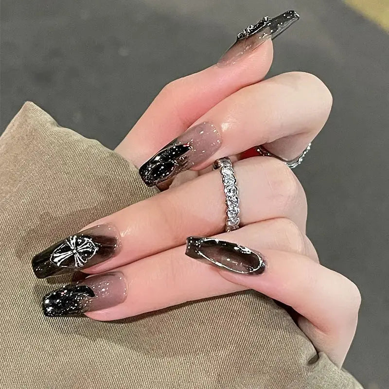 Limited time discount 580 black nail tips Chinese live spring bride's korean hyaio7