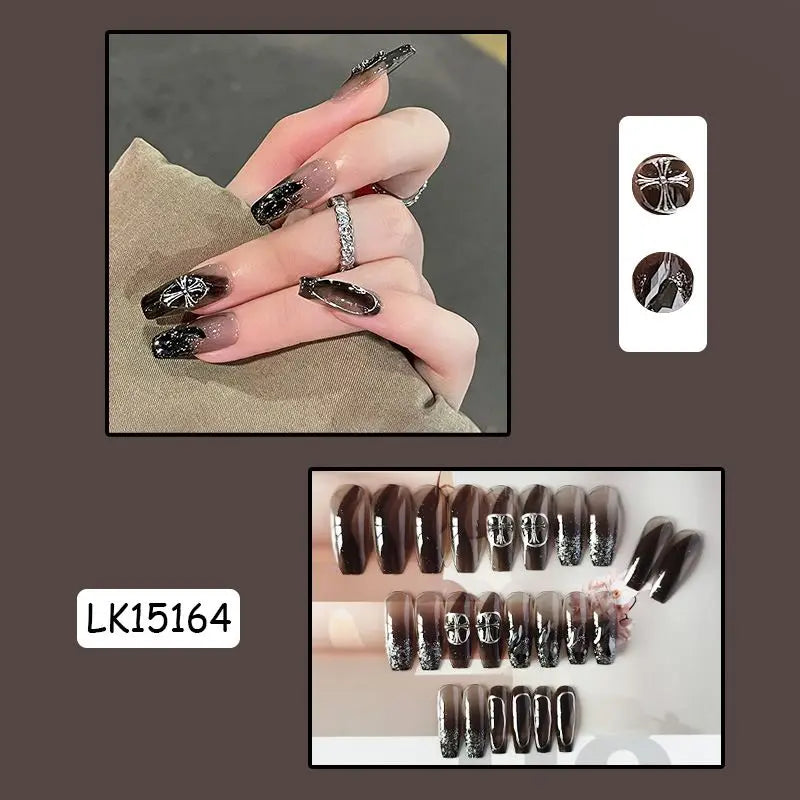 Limited time discount 580 black nail tips Chinese live spring bride's korean hyaio7