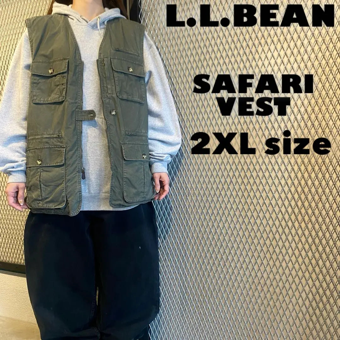 2XL L.L.BEAN Safari Vest Green