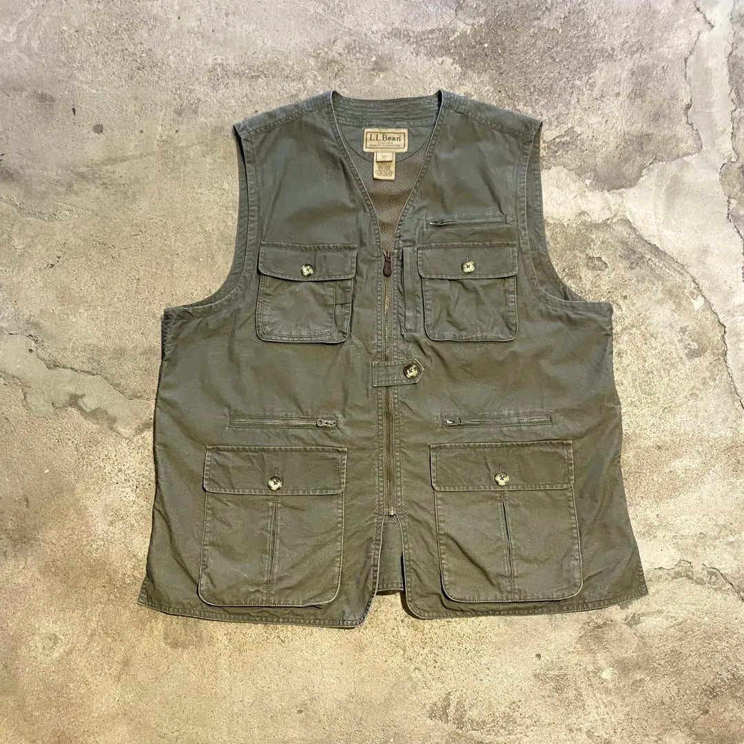 2XL L.L.BEAN Safari Vest Green