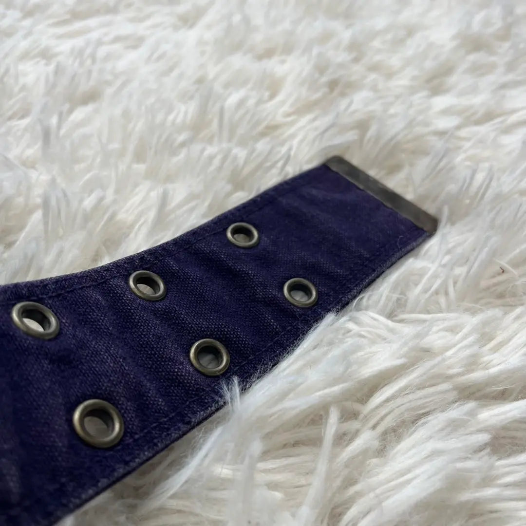 45prm leather cotton indigo 2pin belt