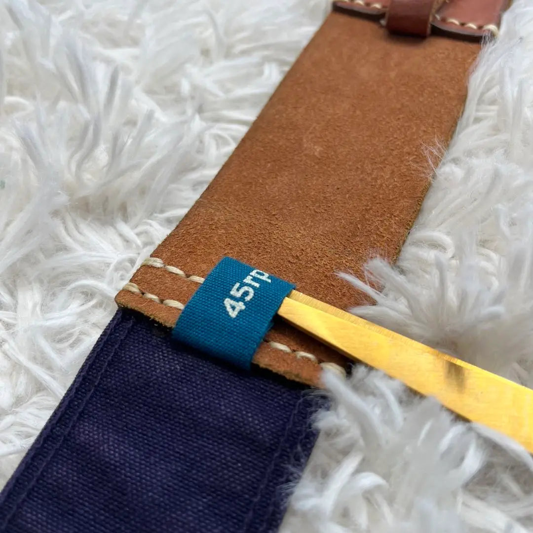 45prm leather cotton indigo 2pin belt