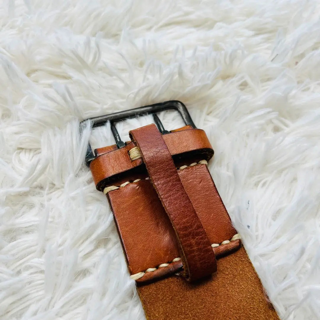 45prm leather cotton indigo 2pin belt