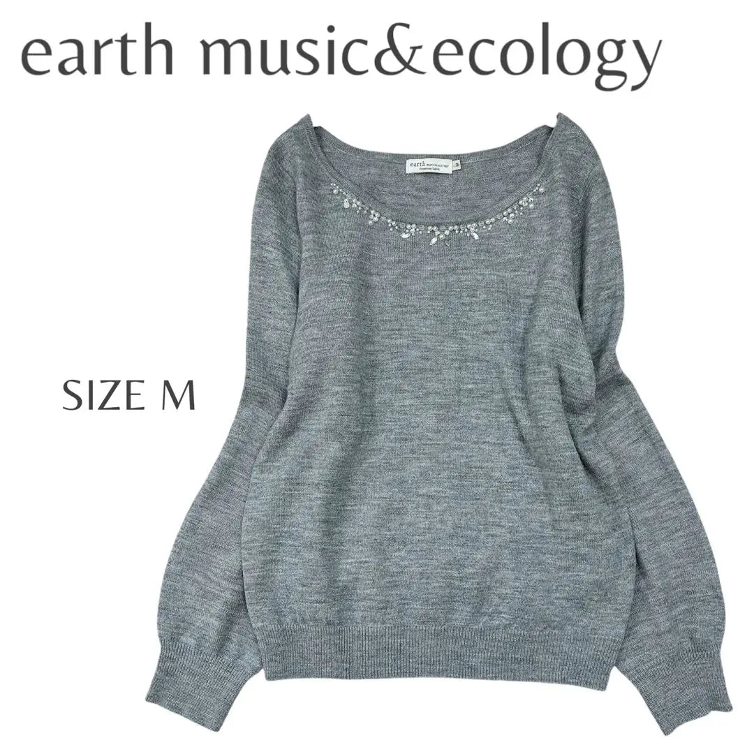 y253.Earth Music and Ecology Gorgeous Bead Decoration Knit M