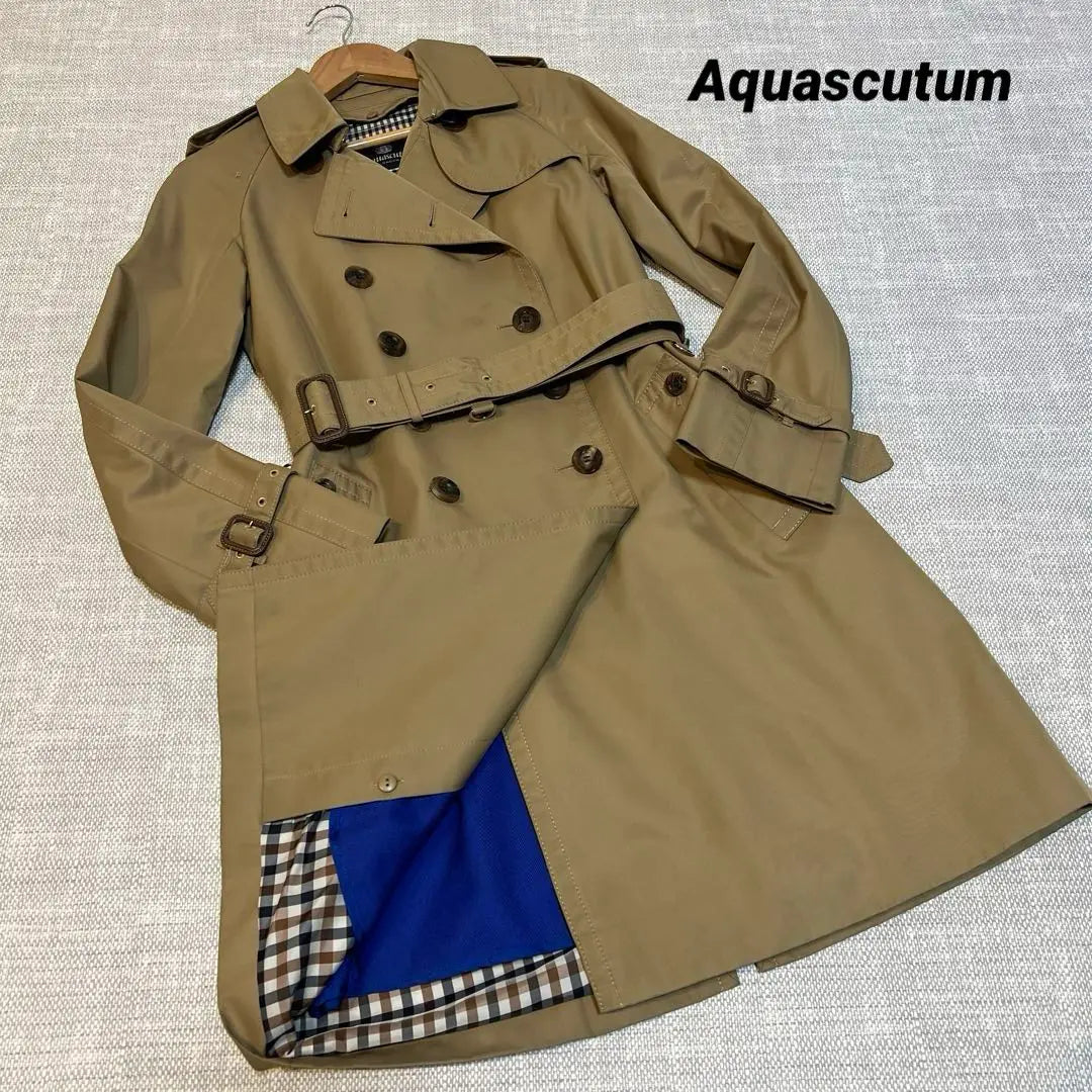 [Good condition] Aquascutum trench coat liner blue blue beige