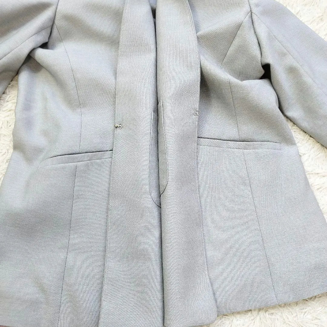 Lemieux no collar jacket, pleated skirt, formal suit, set-up