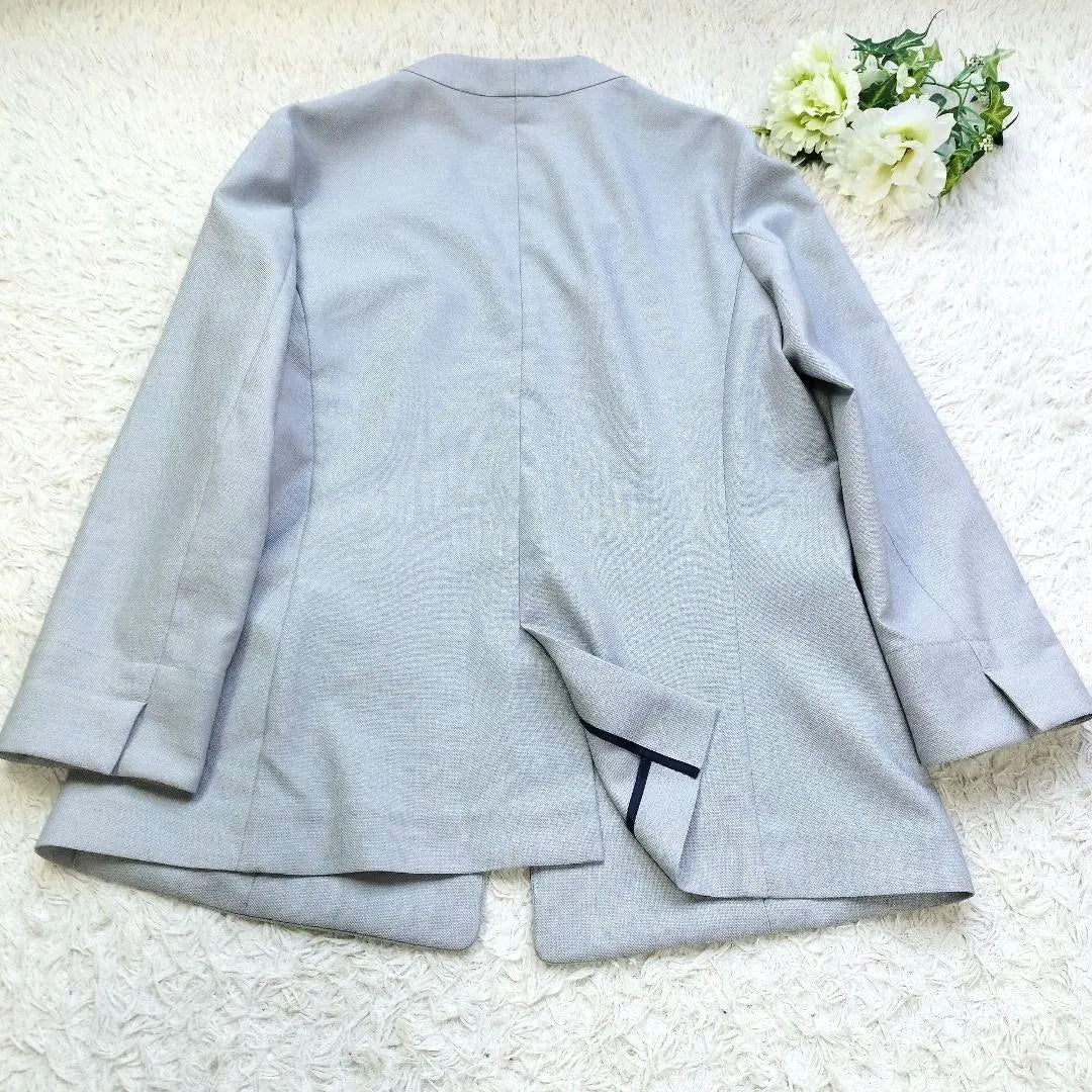 Lemieux no collar jacket, pleated skirt, formal suit, set-up