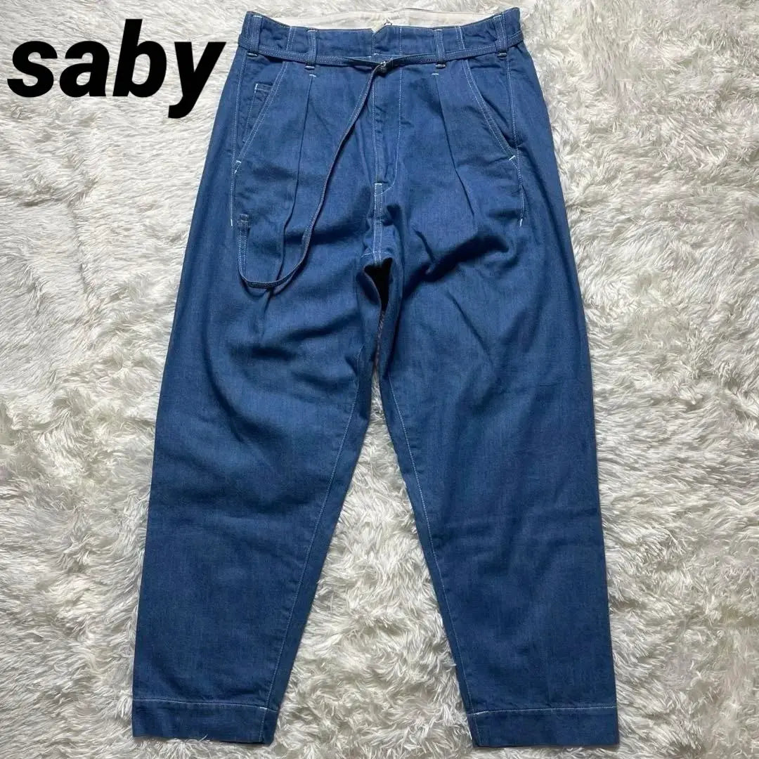 [Popular] saby TUCK BAGGY denim jeans bottom pants S 1