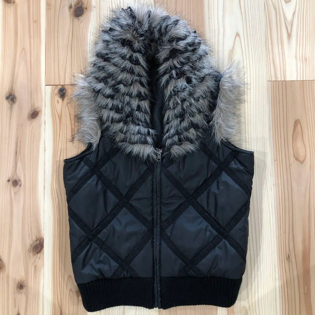 UNIQLO Uniqlo Adam Jones Collaboration Lace Fur Vest Black M