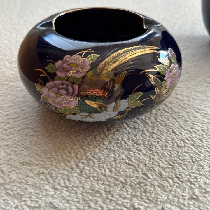 Oro-style flower vase ashtray Showa retro