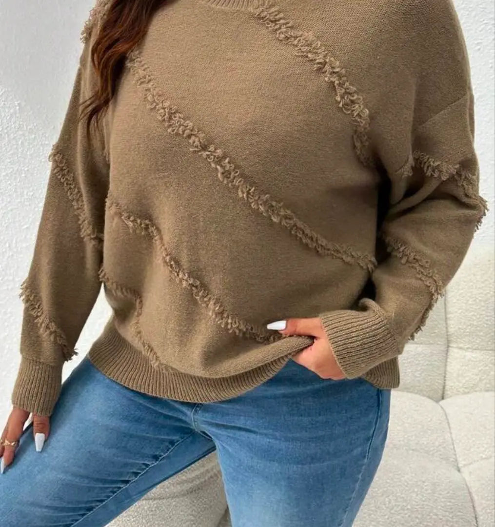 Plus Size Women's Round Neck Comfortable Sweater