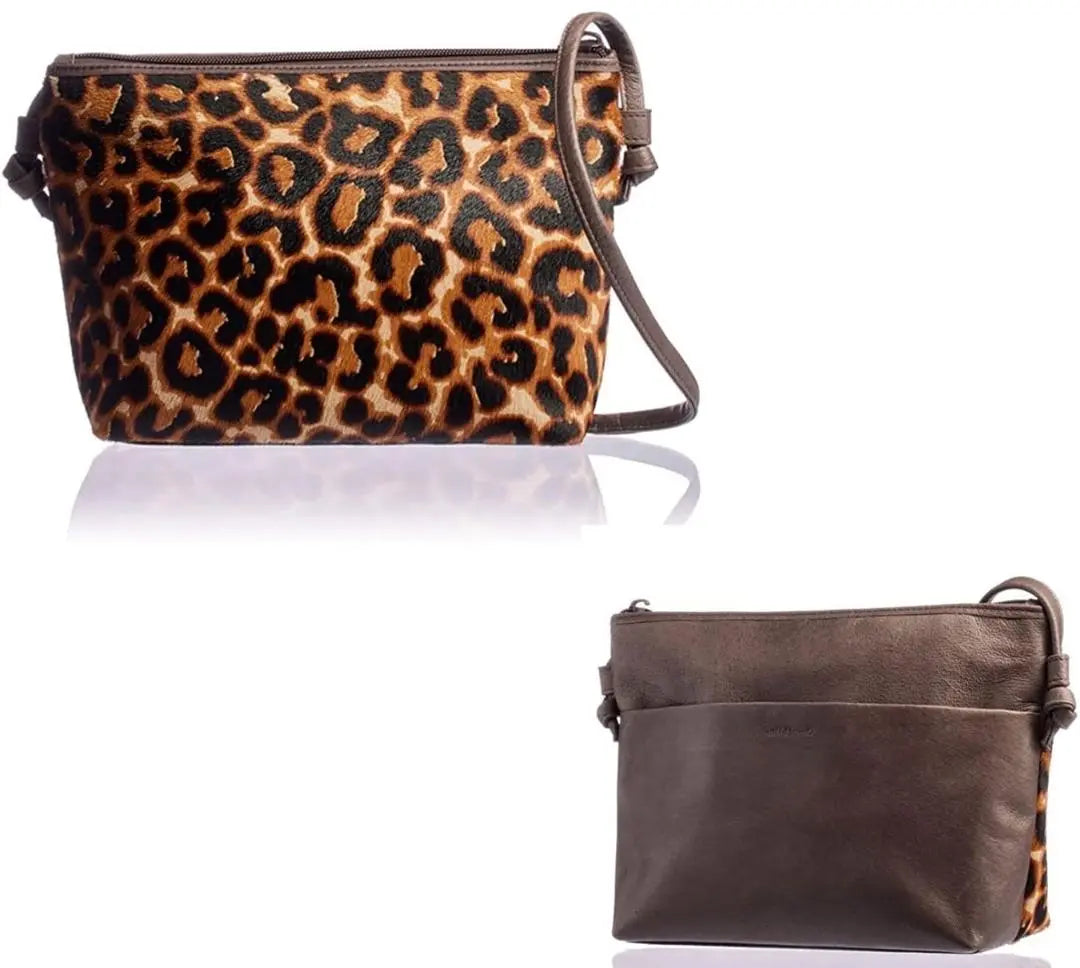 ❤Italian-made harako leather❣A stylish and celebrity-like animal pattern♪❤Pochette