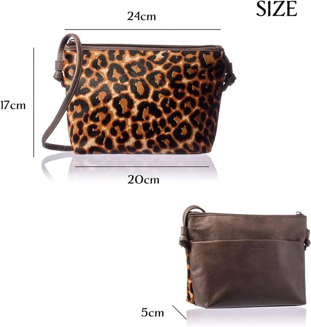 ❤Italian-made harako leather❣A stylish and celebrity-like animal pattern♪❤Pochette