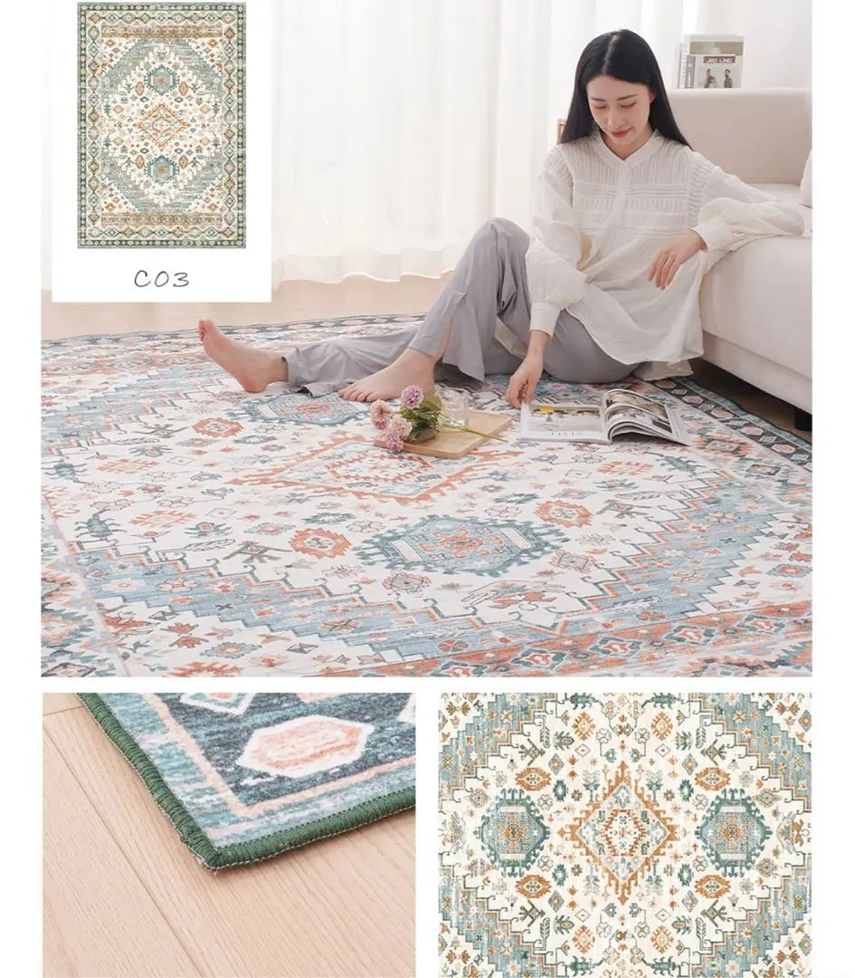 ⭐️Rug mat, oriental pattern, transfer print, Persian carpet style, Scandinavian, stylish⭐️