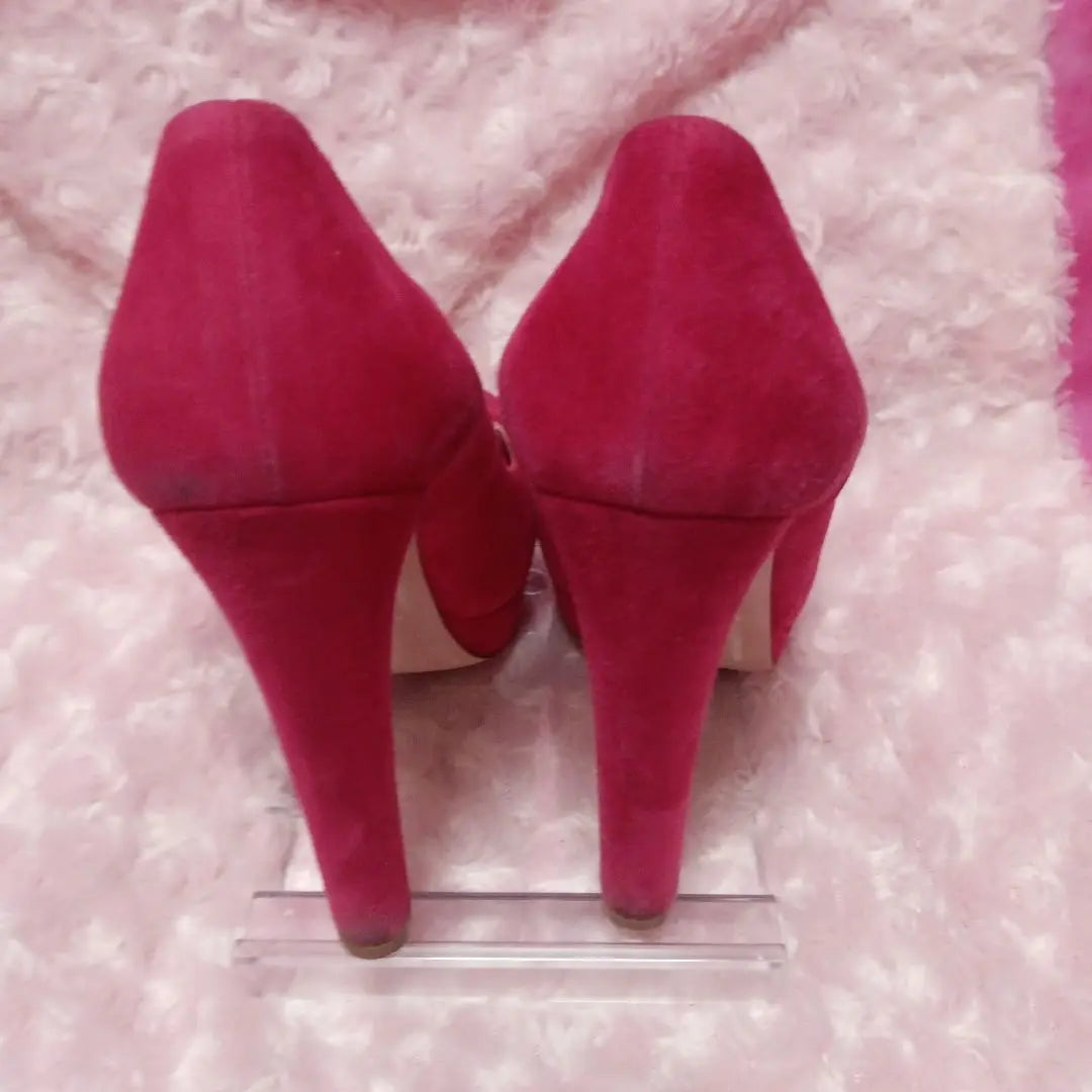 [Sale ❤ Miu Miu High Heel Pumps Pink Suede Pain Small ¥26,000↓