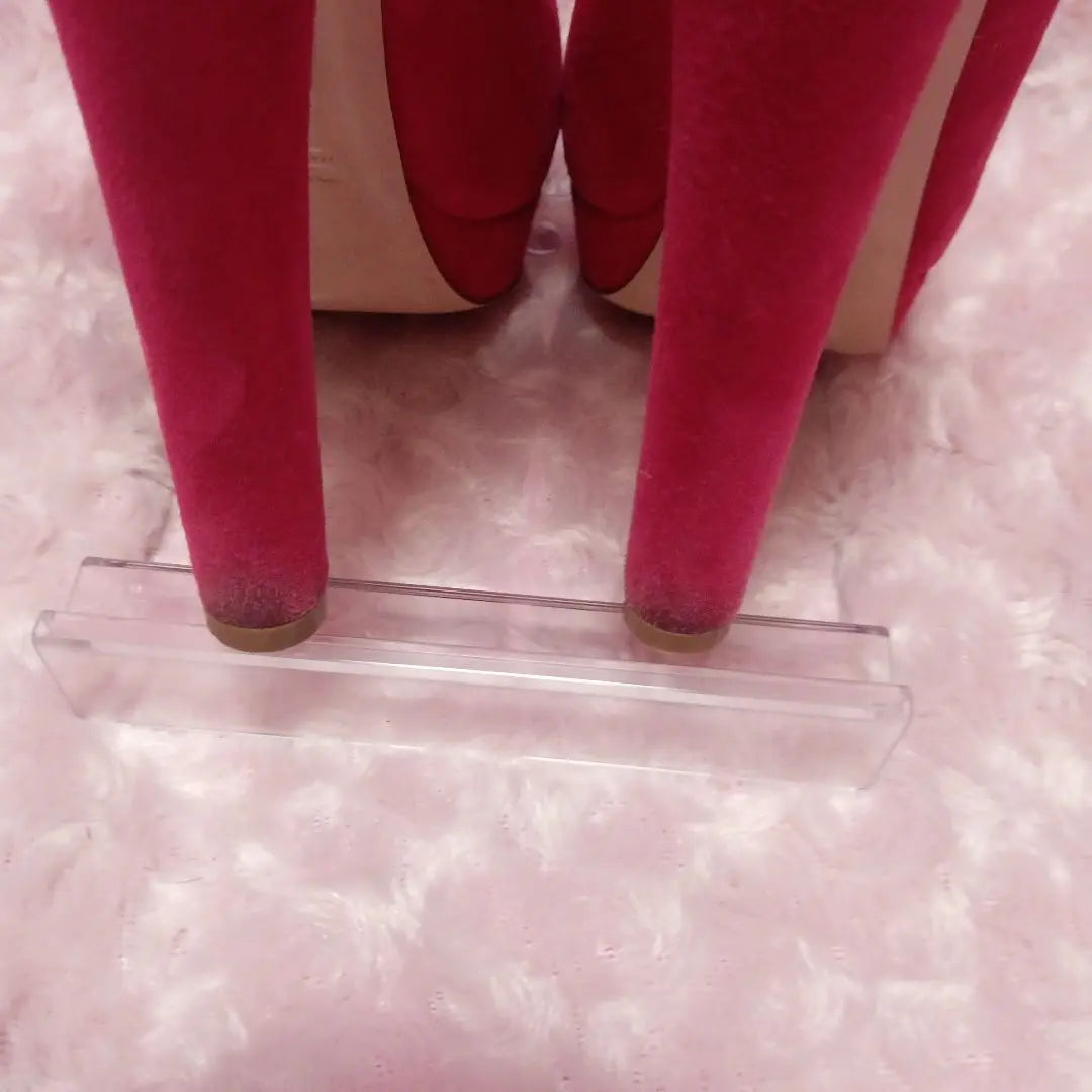 [Sale ❤ Miu Miu High Heel Pumps Pink Suede Pain Small ¥26,000↓