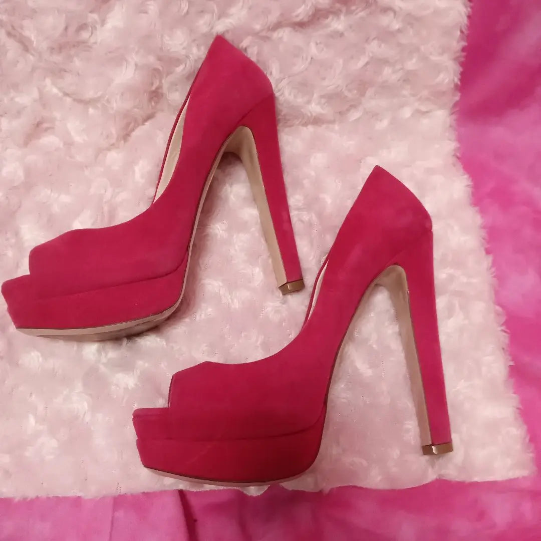 [Sale ❤ Miu Miu High Heel Pumps Pink Suede Pain Small ¥26,000↓