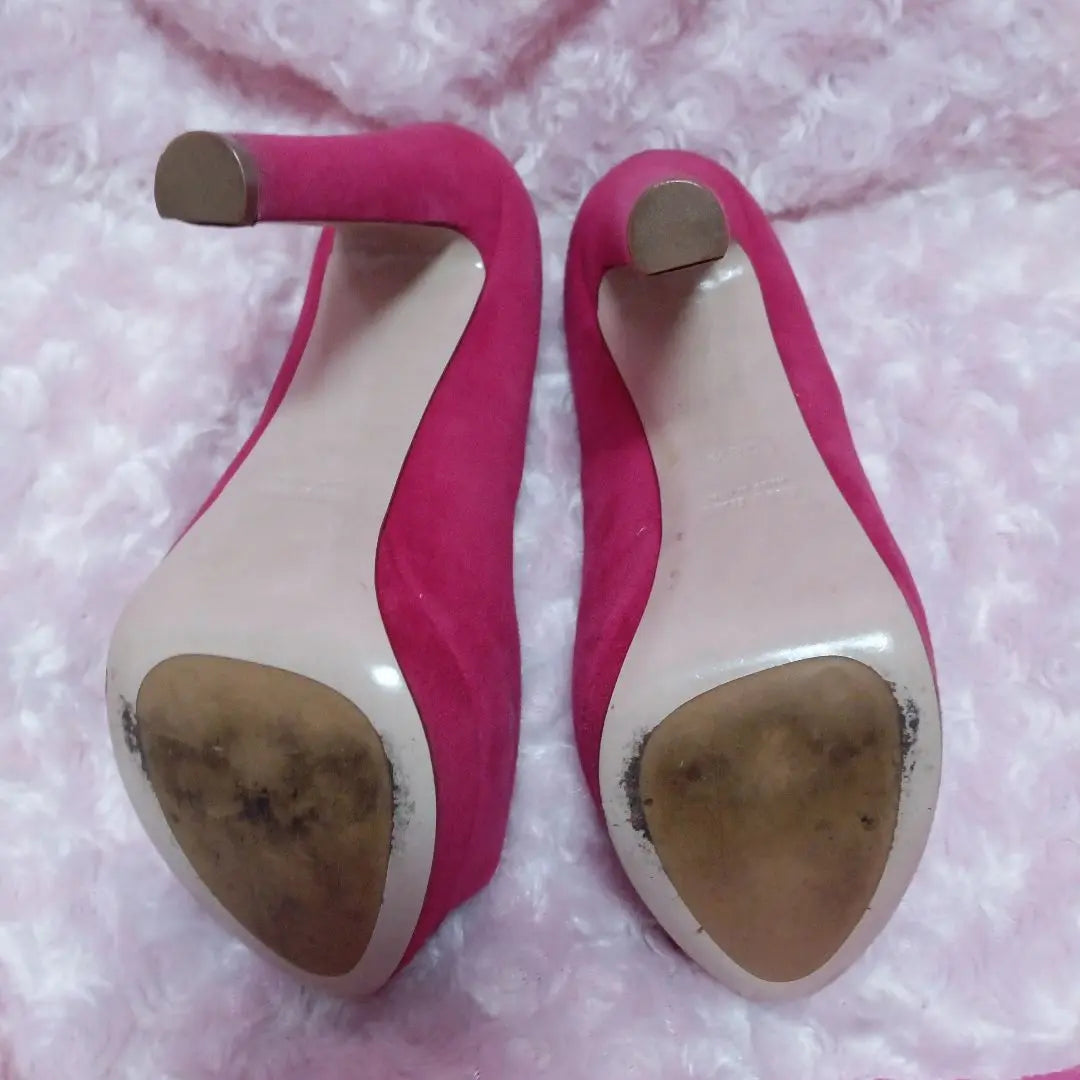 [Sale ❤ Miu Miu High Heel Pumps Pink Suede Pain Small ¥26,000↓