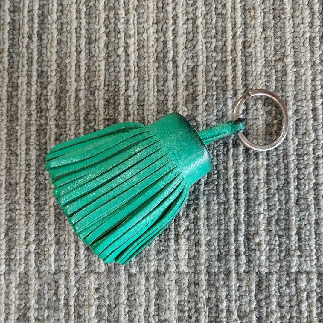 Hermes Carmen Keychain Fringe Bag Charm Green