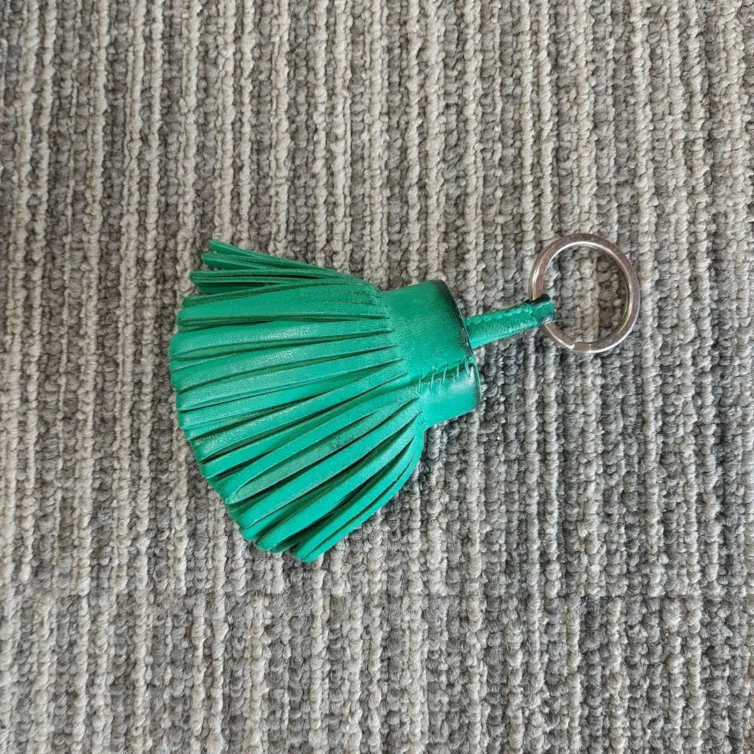 Hermes Carmen Keychain Fringe Bag Charm Green