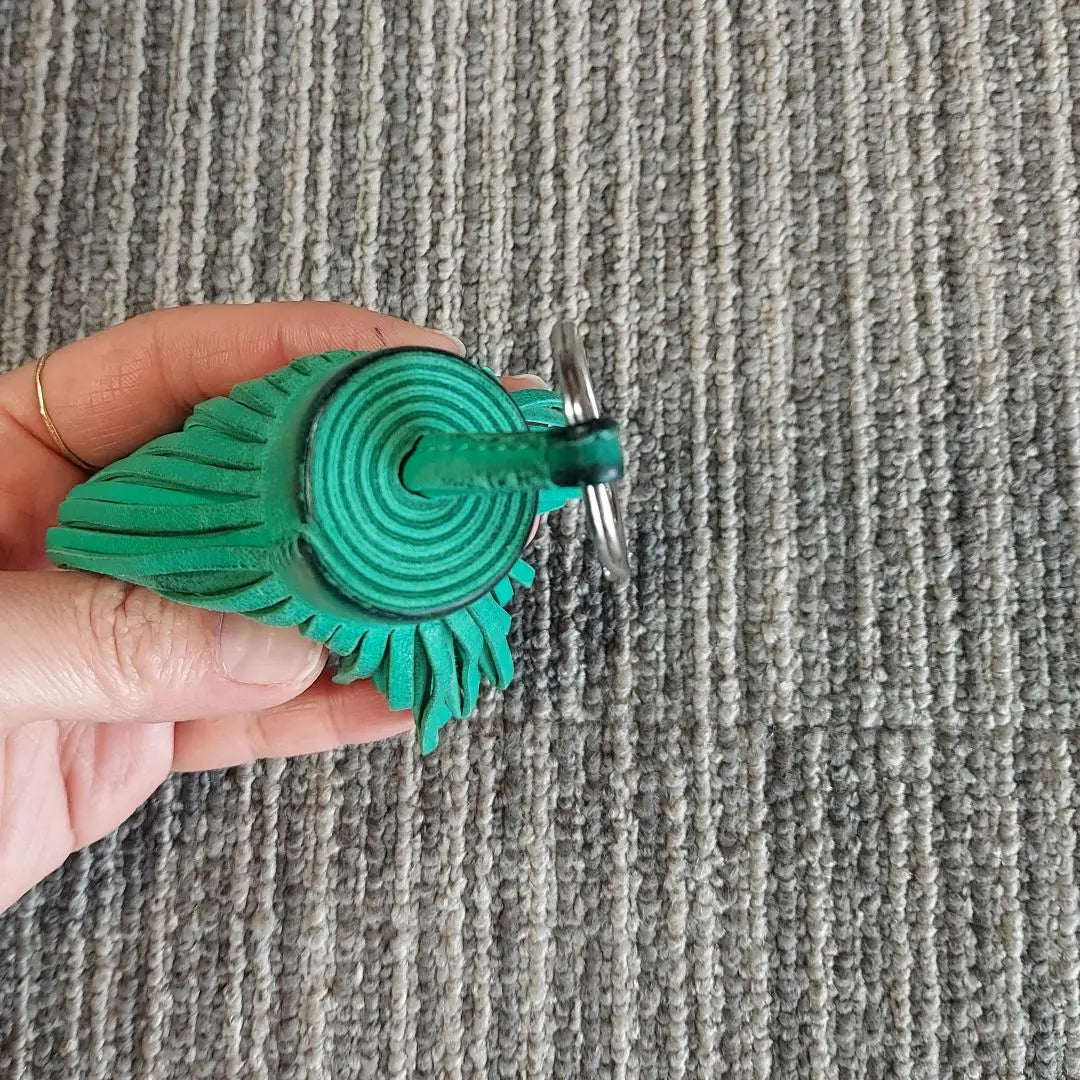 Hermes Carmen Keychain Fringe Bag Charm Green