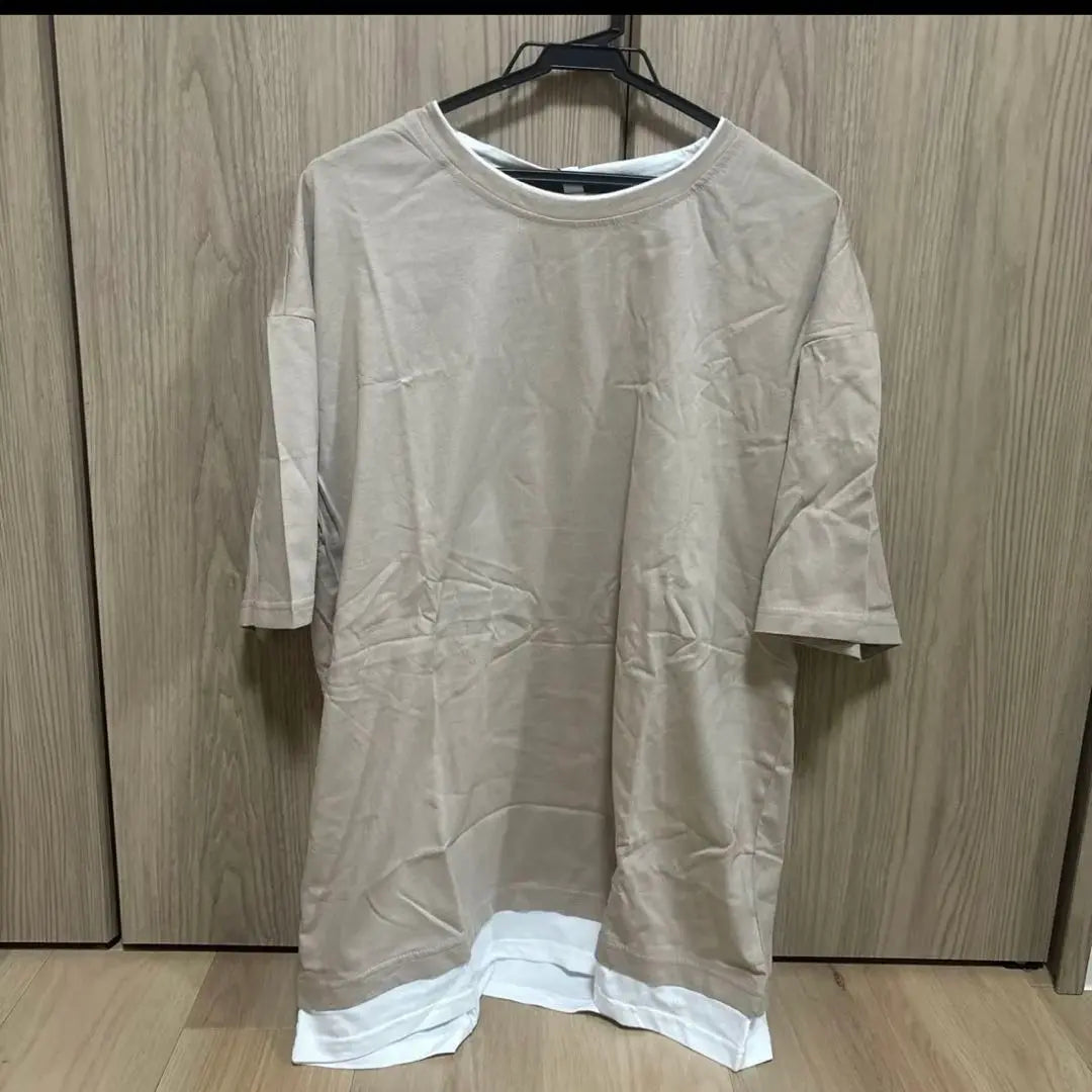 Camiseta 3XL Beige Camiseta de manga corta talla grande para hombre Manga corta blanca | Tシャツ 3XL ベージュ メンズ 大きいサイズ 半袖Tシャツ ホワイト 半袖