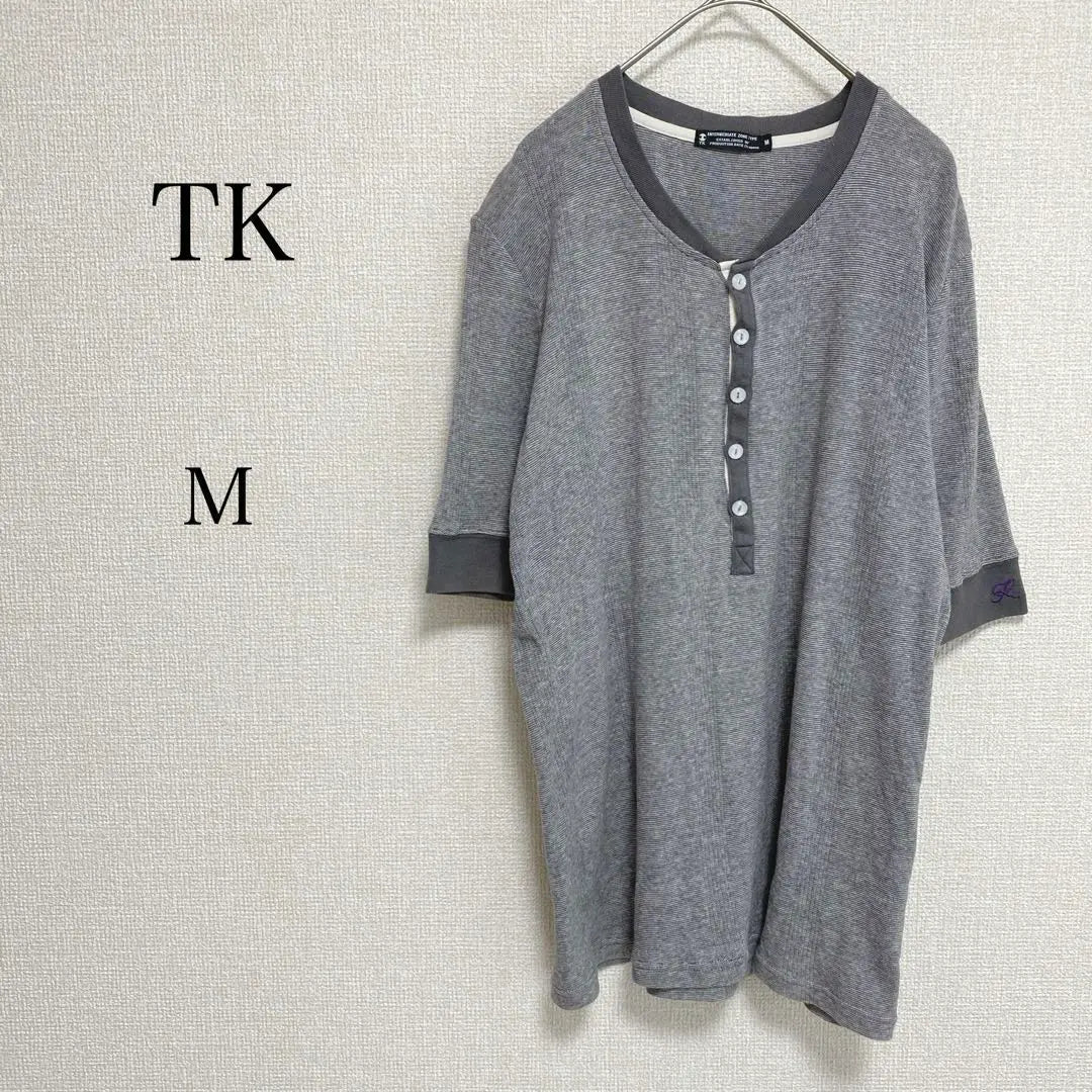 Teka Men's Short Sleeve Cut Saw M cotton 100% Gray Casual | ティーケー　メンズ　半袖　カットソー　M 綿100% グレー　カジュアル