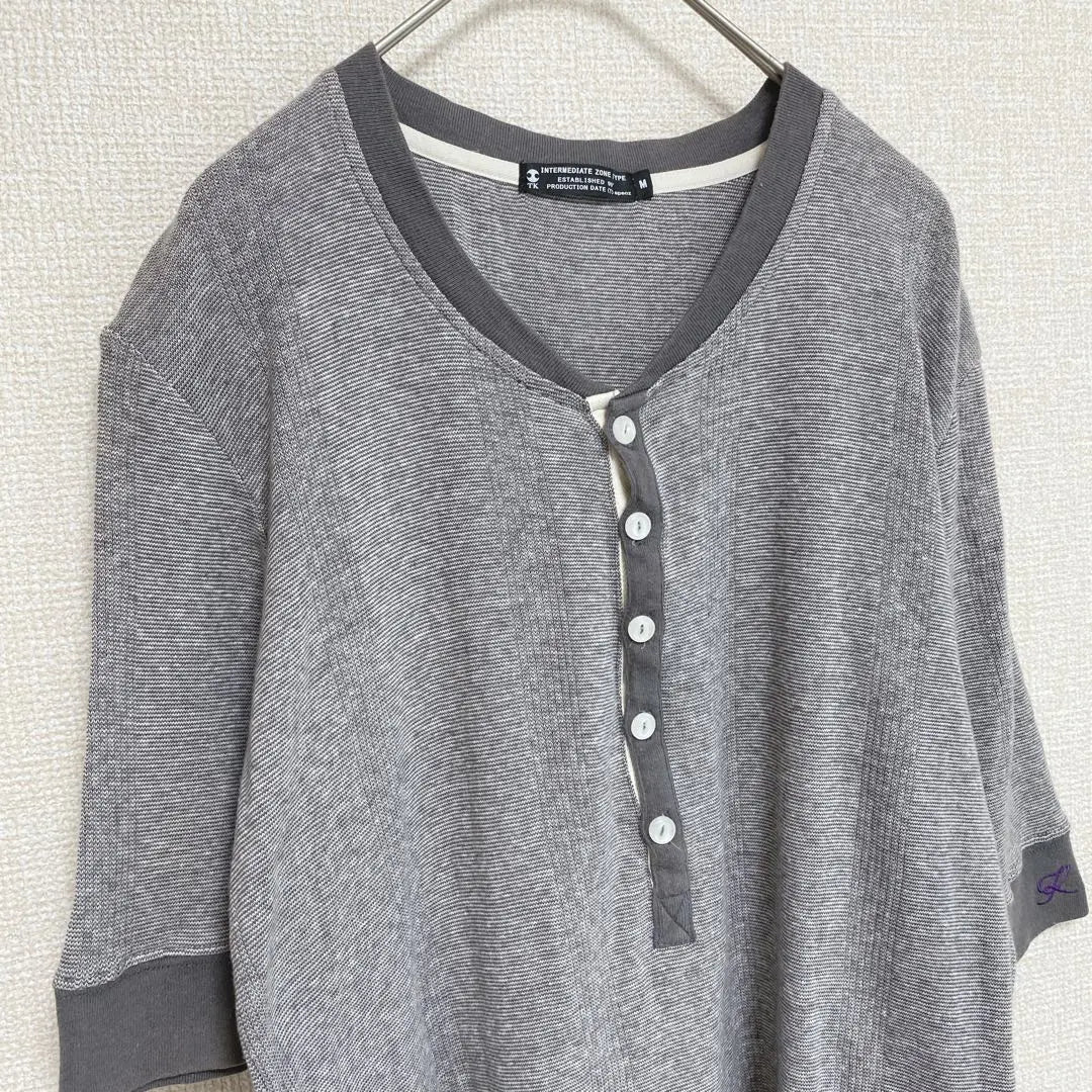 Camiseta Hombre Teka Manga Corta Cut Saw M algodón 100% Gris Casual | ティーケー メンズ 半袖 カットソー M 綿100% グレー カジュアル