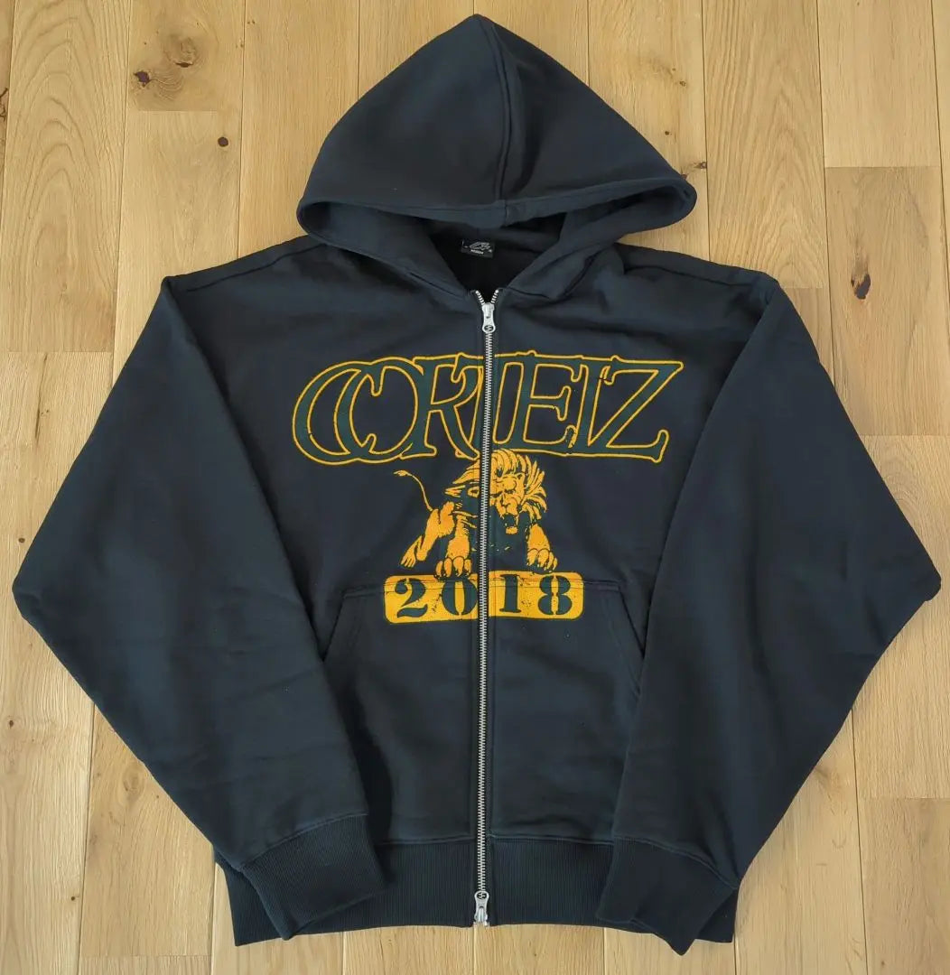 Corteiz Lion Varsity Zip Hoodie Black M