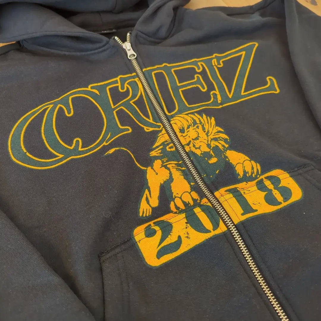 Corteiz Lion Varsity Zip Hoodie Black M