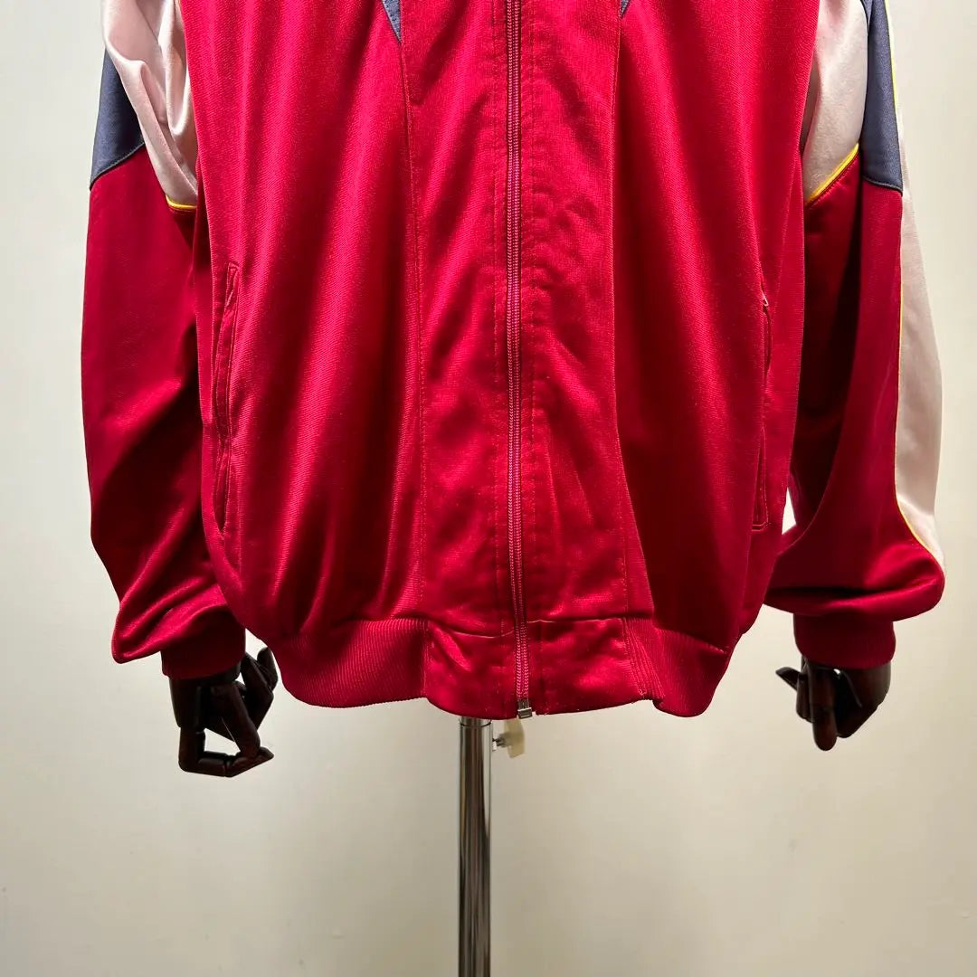 [Buen estado] Chaqueta deportiva NIKE con etiqueta plateada bordada con el logo Swoosh, talla XL para hombre, color rojo