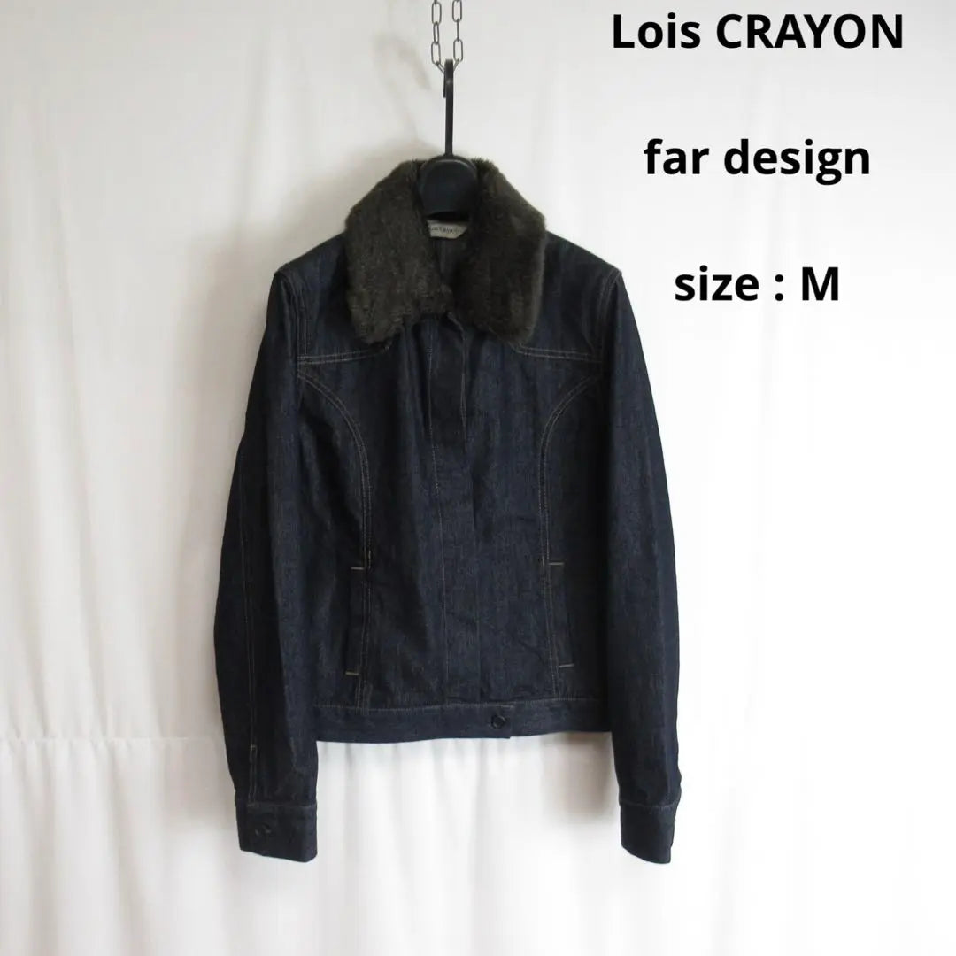 Lois CRAYON Fur Denim Jacket Jeans Blouson M