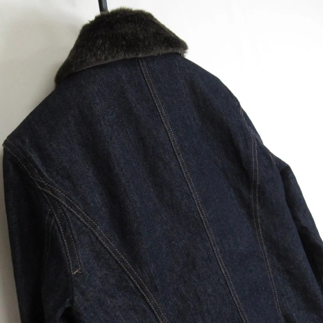 Lois CRAYON Fur Denim Jacket Jeans Blouson M