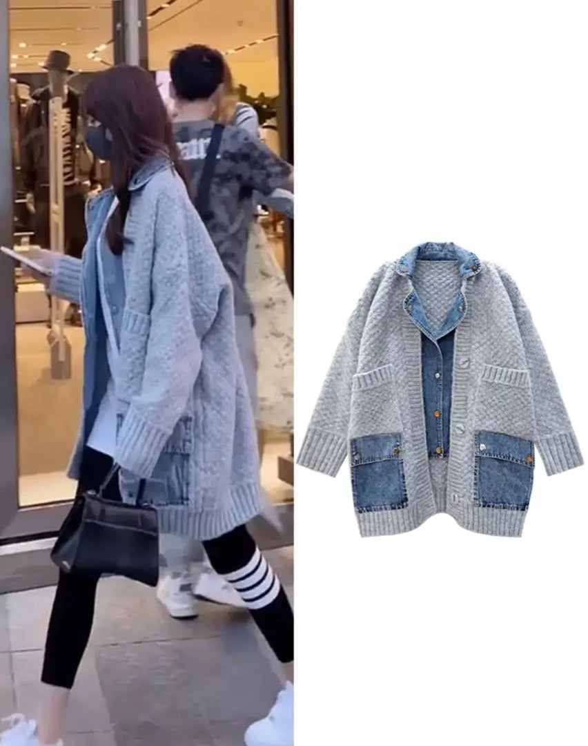 Denim fabric ✨ Loose jacket stylish Perfect for dates and girls' nights out♪ | デニム生地✨ゆったりジャケット お洒落 デートにも女子会にもピッタリ♪