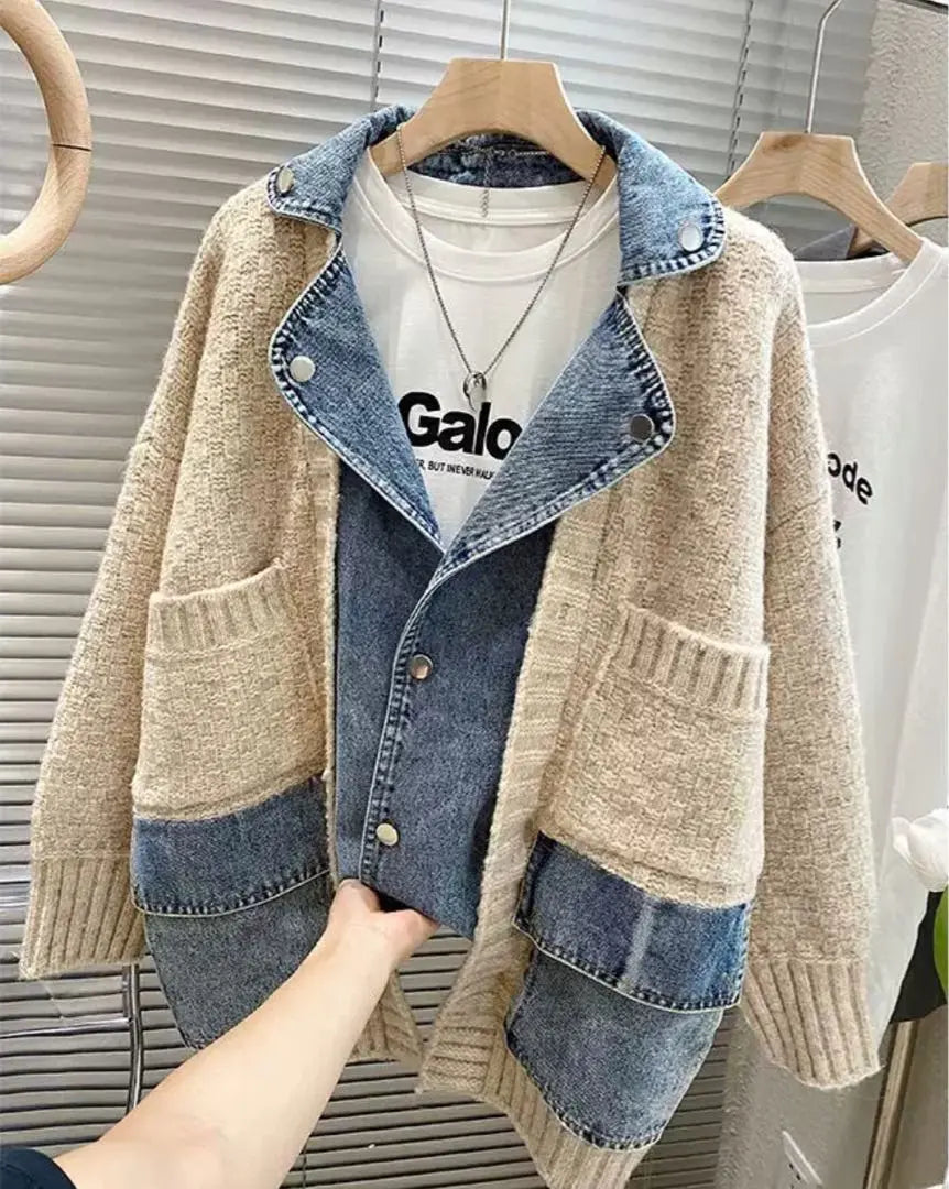 Denim fabric ✨ Loose jacket stylish Perfect for dates and girls' nights out♪ | デニム生地✨ゆったりジャケット お洒落 デートにも女子会にもピッタリ♪