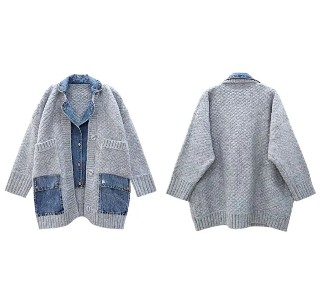 Denim fabric ✨ Loose jacket stylish Perfect for dates and girls' nights out♪ | デニム生地✨ゆったりジャケット お洒落 デートにも女子会にもピッタリ♪