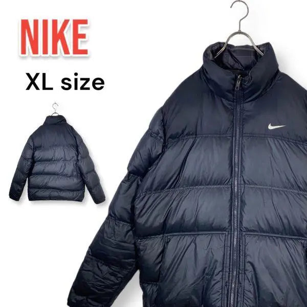 NIKE Reversible Down Jacket Black Gray Check XL Size | NIKE ナイキ リバーシブル ダウンジャケット 黒グレー チェック XLサイズ