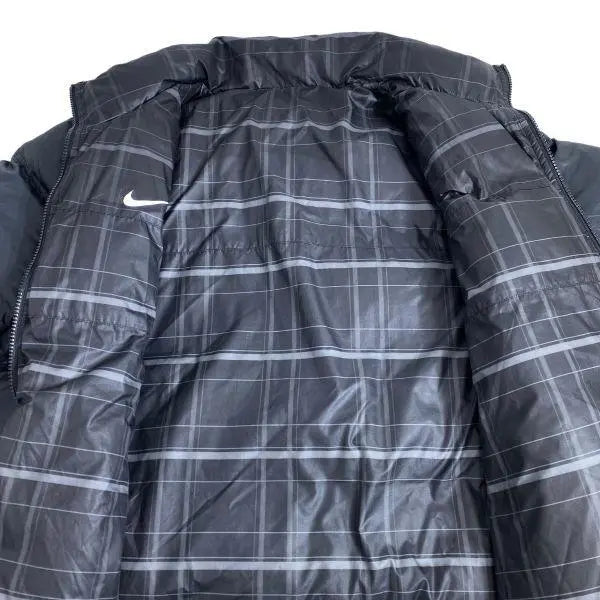 NIKE Reversible Down Jacket Black Gray Check XL Size | NIKE ナイキ リバーシブル ダウンジャケット 黒グレー チェック XLサイズ