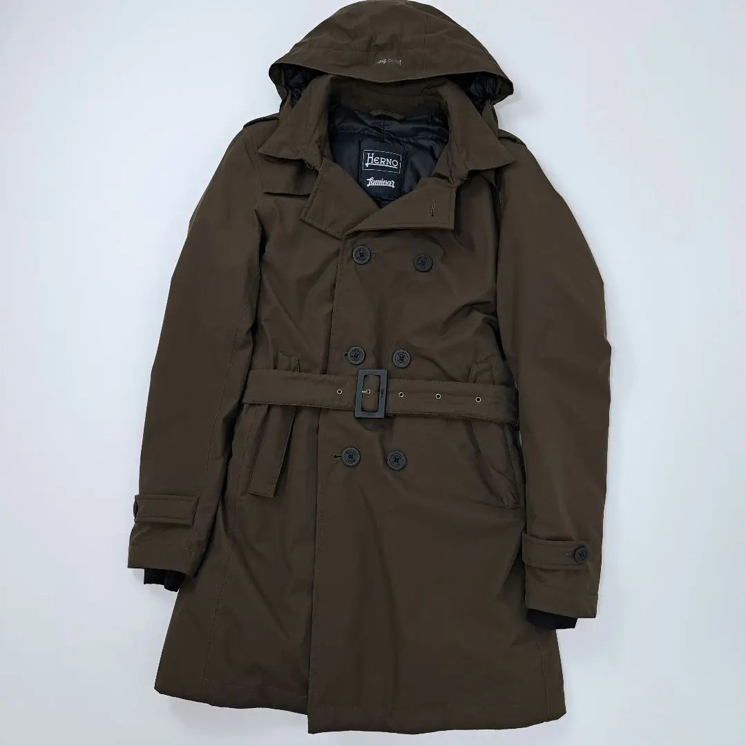 Belleza polar ★ Herno Laminar × Gabardina GORE-TEX 44 | 極美品★ヘルノ LAMINAR×GORE-TEX トレンチダウンコート 44