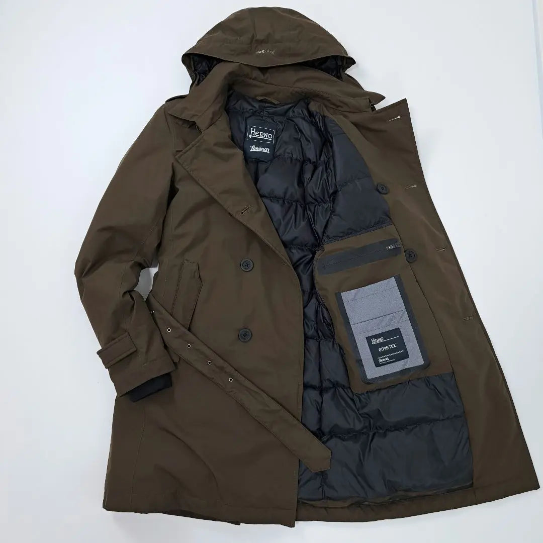 Belleza polar ★ Herno Laminar × Gabardina GORE-TEX 44 | 極美品★ヘルノ LAMINAR×GORE-TEX トレンチダウンコート 44